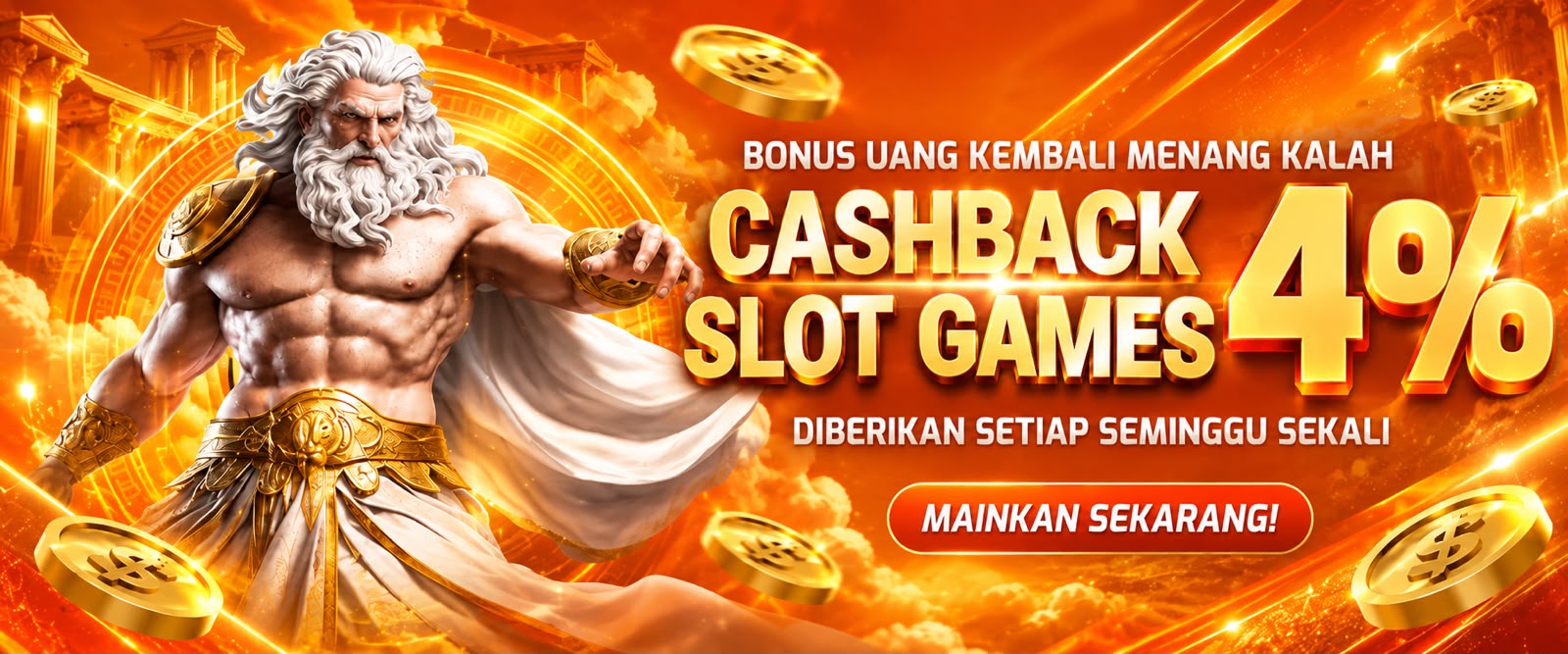 BONUS CASHBACK SLOT GAMES 4%
